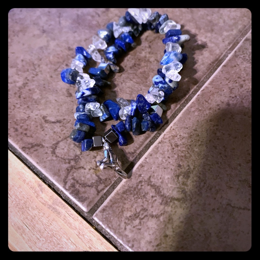 Lapis Lazuli/Hematite/ Clear Quartz with yoga